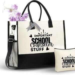 Women’s Canvas Tote Bag Multi-Use Gift with Zipper and Shoulder Strap